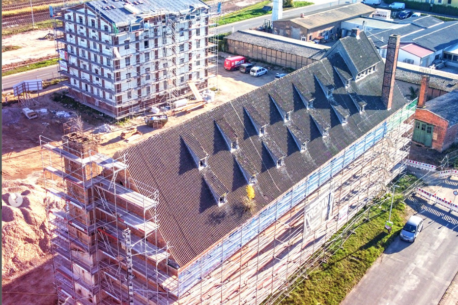  Gerüstbau Mank - Güstrow - Arbeitsgerüst Bützow Kornspeicher 