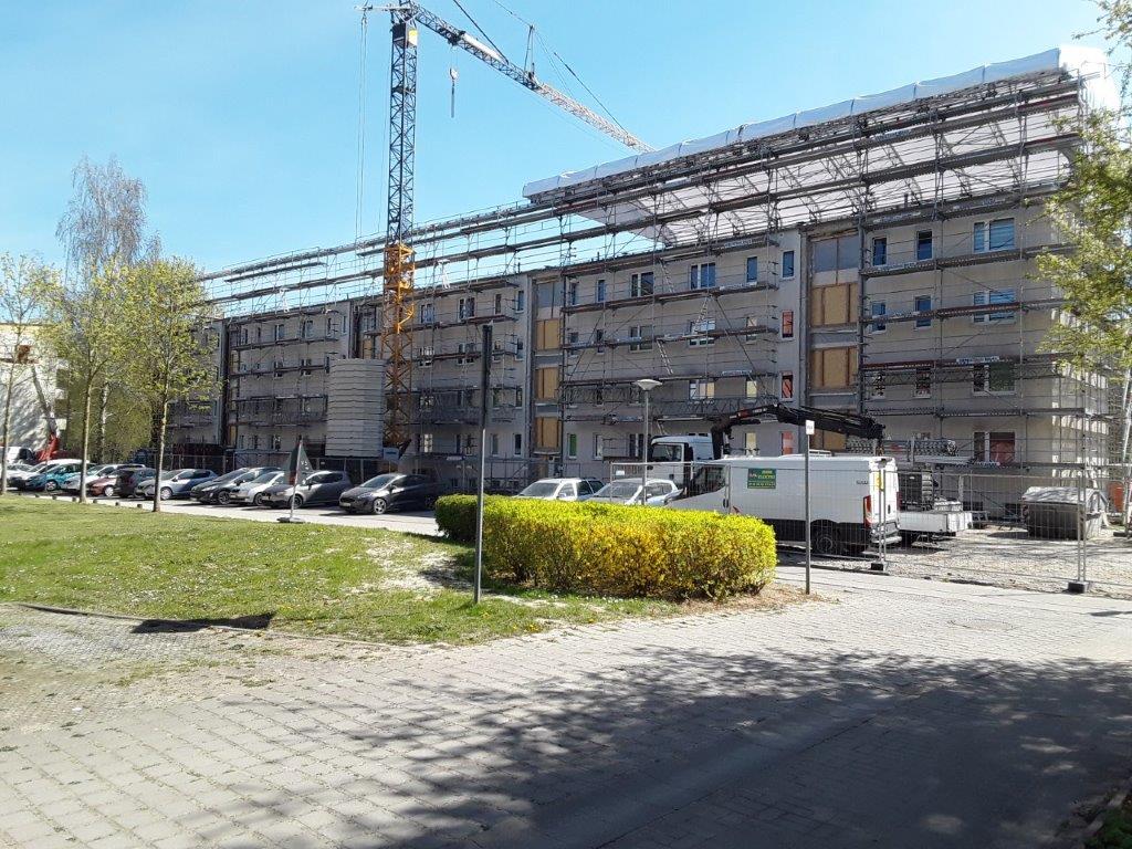  Gerüstbau Mank - Bützow - Wetterschutzdach verfahrbar für Sanierungsarbeiten 