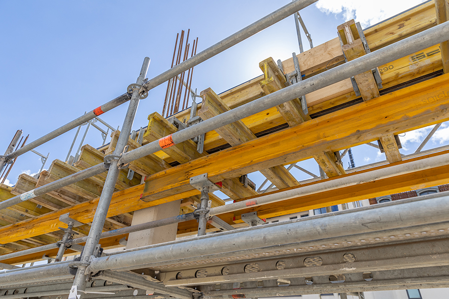  Gerüstbau Mank - Güstrow - Traggerüst und Arbeitsgerüst Einkaufsmarkt 