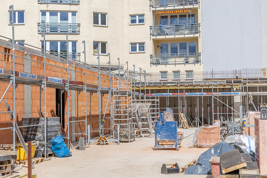  Gerüstbau Mank - Güstrow - Traggerüst und Arbeitsgerüst Einkaufsmarkt 