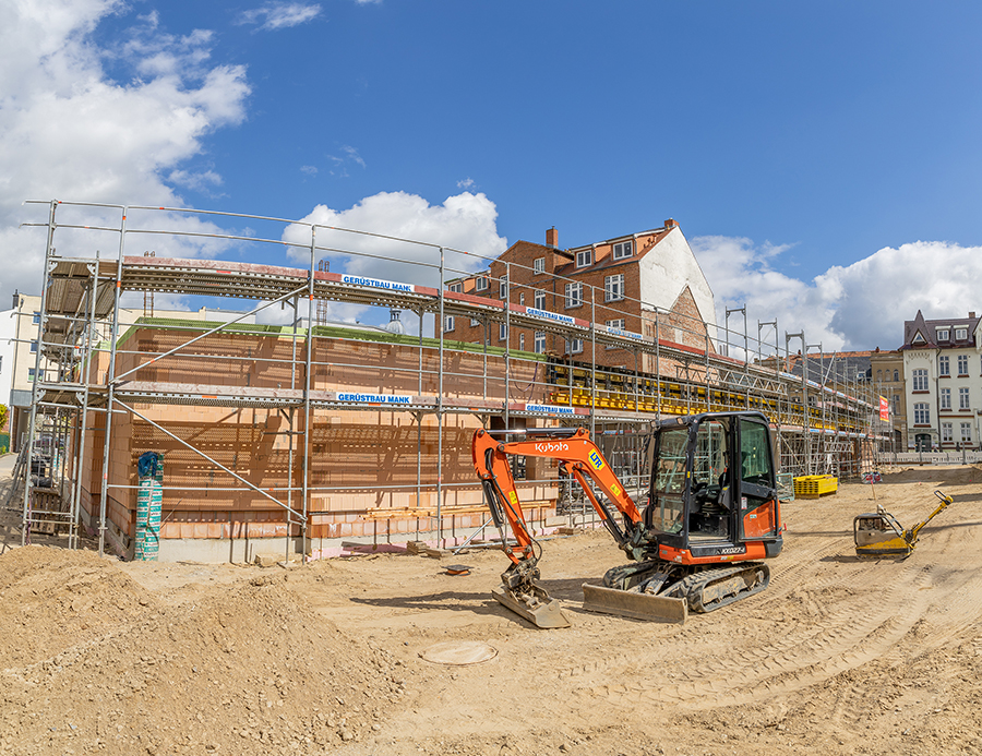  Gerüstbau Mank - Güstrow - Traggerüst und Arbeitsgerüst Einkaufsmarkt 