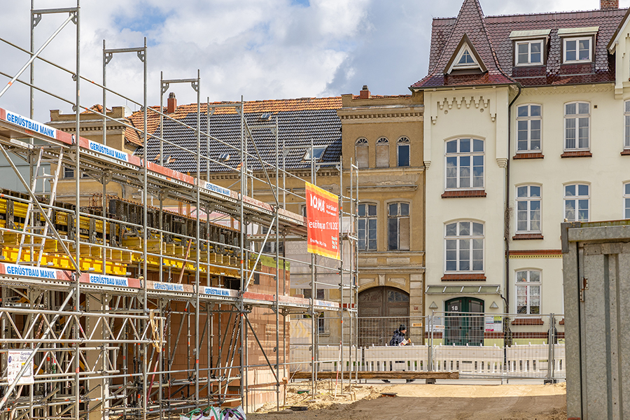  Gerüstbau Mank - Güstrow - Traggerüst und Arbeitsgerüst Einkaufsmarkt 