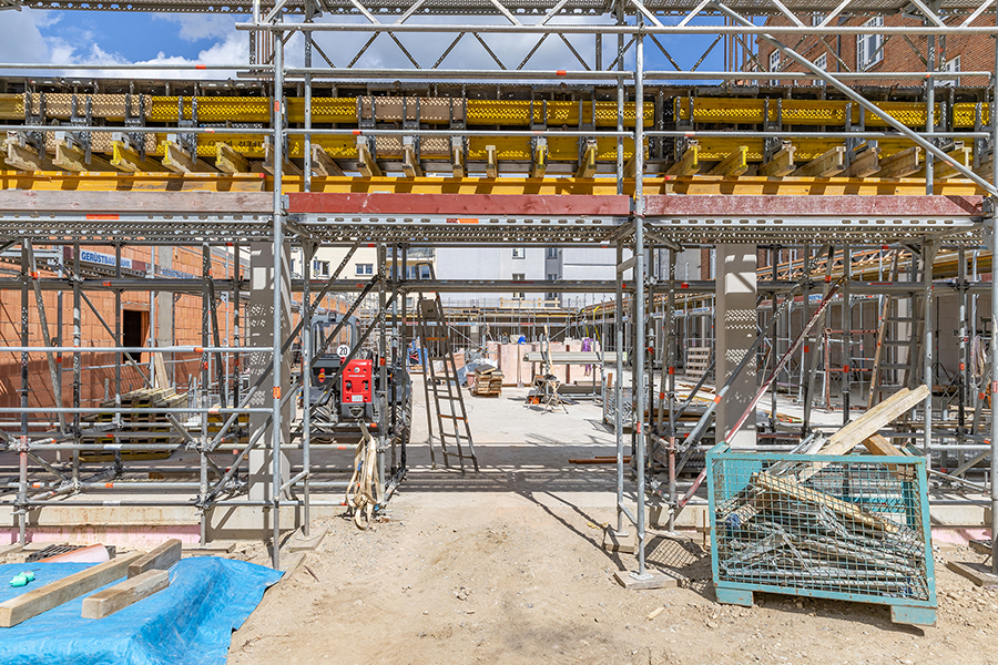  Gerüstbau Mank - Güstrow - Traggerüst und Arbeitsgerüst Einkaufsmarkt 
