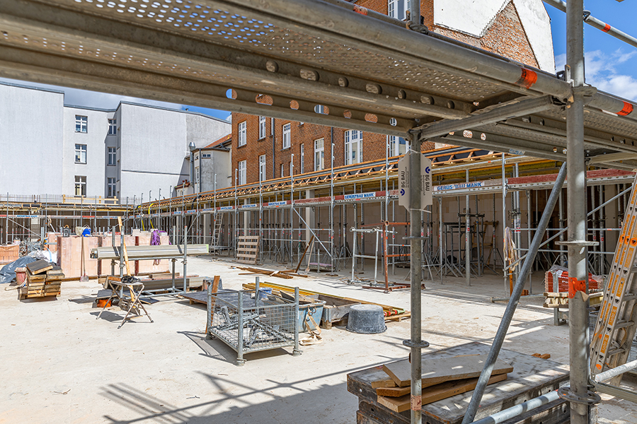  Gerüstbau Mank - Güstrow - Traggerüst und Arbeitsgerüst Einkaufsmarkt 