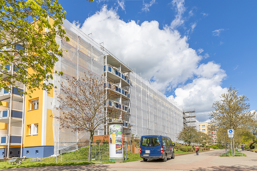  Gerüstbau Mank - Güstrow - Fassadengerüst Lärchenstr. 