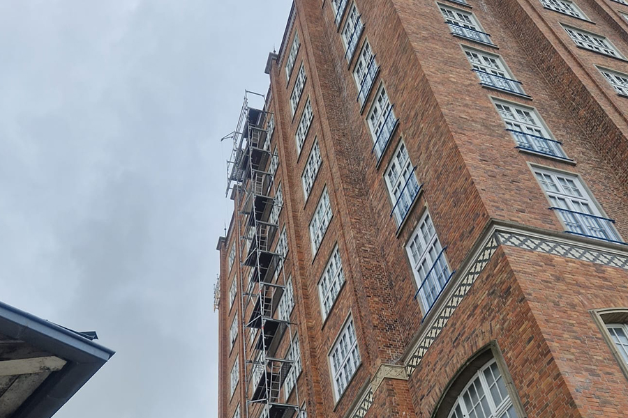 Gerüstbau Mank - Rostock - Leiterturm - Lange Straße
