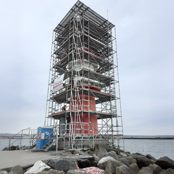 Gerüstbau Mank - Warnemünde - Arbeitsgerüst + Einhausung