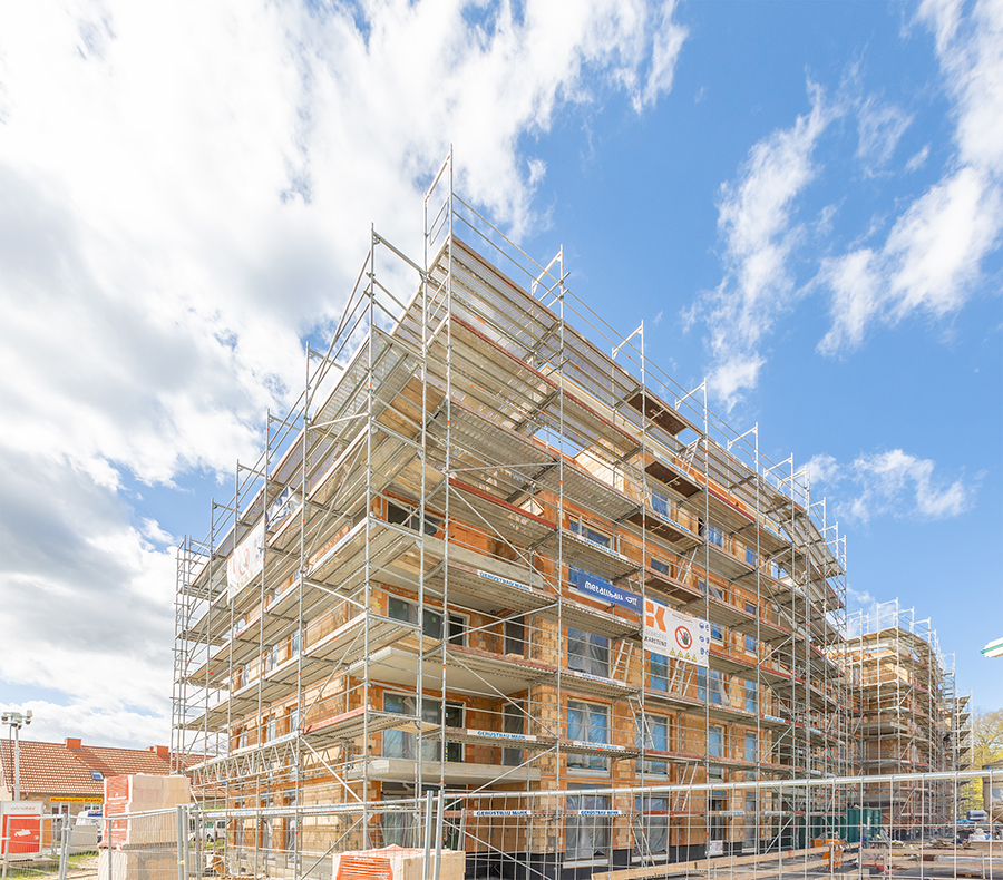  Gerüstbau Mank - Rostock - Fassadengerüst Thierfelder-Str. Neubau 