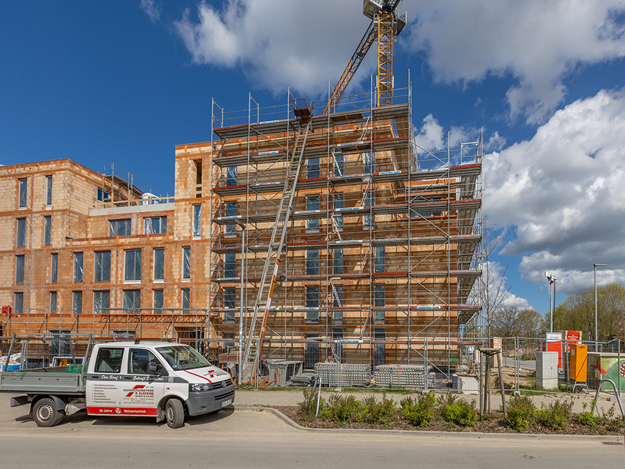  Gerüstbau Mank - Rostock - Fassadengerüst Thierfelder-Str. Neubau 