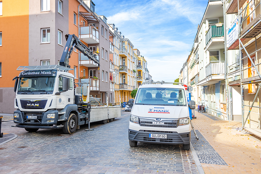 Gerüstbau Mank - Rostock - Wetterschutzdach - Friedrich-Straße