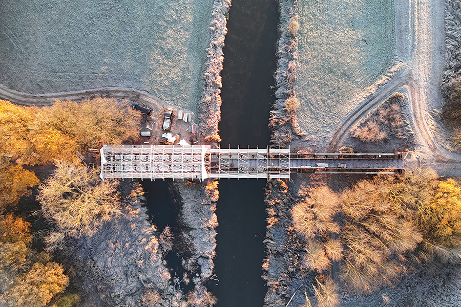 Gerüstbau Mank - Mecklenburg-Vorpommern - Wetterschutzdach - Eisenbahnbrücke